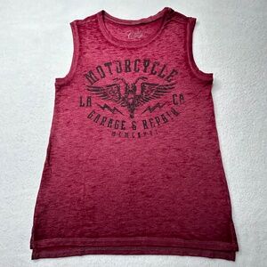 Gold Rush Women Small '"Motorcycle LA Garage & Repair" Tank Top Motorcycle Wing